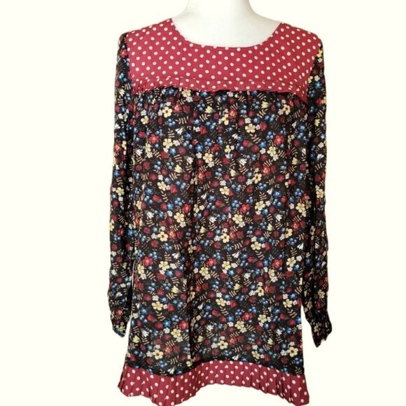 𝅺Suzanne Betro 80s Floral Smocked Blouse, NWOT - Picture 1 of 9
